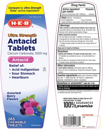 HEB Ultra Strength Antacid Tablets Calcium Carbonate 265 CT - 881 88 antacid calcium image
